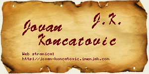 Jovan Končatović vizit kartica